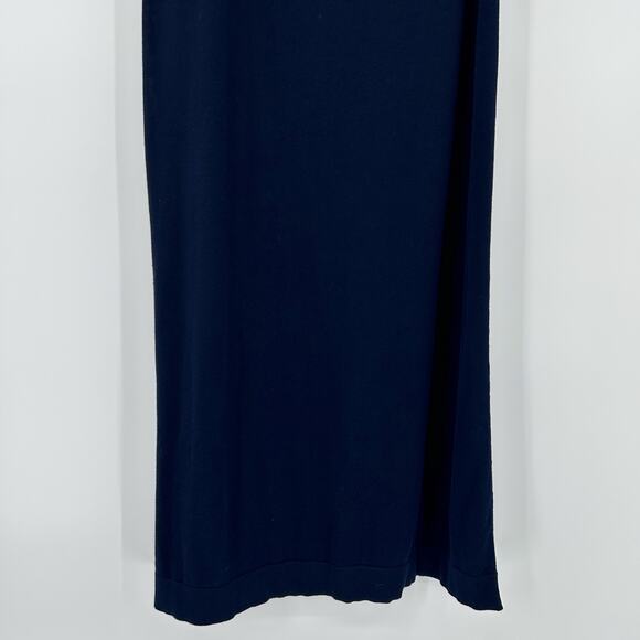 BCBGMaxAzria Silk Cashmere Blend Puff Sleeve Dress Navy Blue Shift Womens S - Picture 5 of 10
